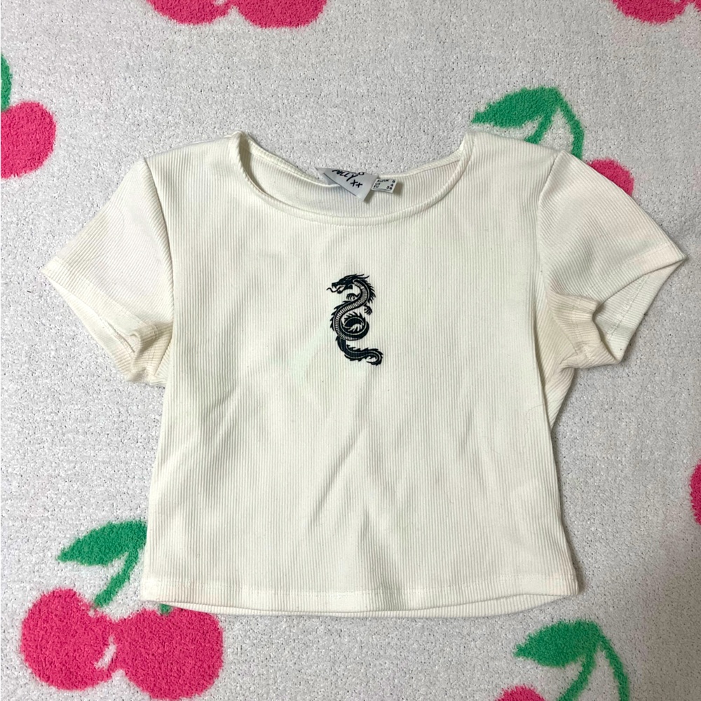 Oh Polly Small Dragon Crop T-Shirt
